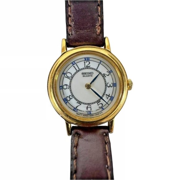 SEIKO Womens Wristwatch 1980’s Classic Gold Unique RARE Small Dainty JAPAN 7.5\